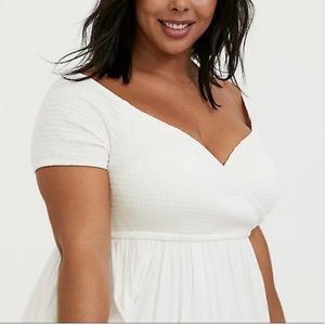 TORRID smoked white short dress